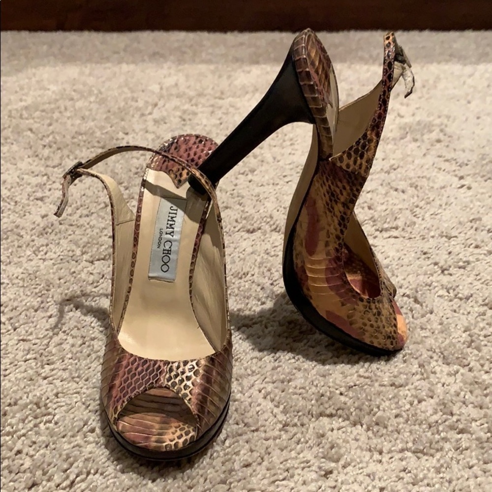 Jimmy Choo multi-colour Snakeskin Heeled Sandals - Picture 8 of 8